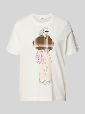 t-shirt o kroju regular fit z czystej bawełny Shop The Look MANNEQUINE