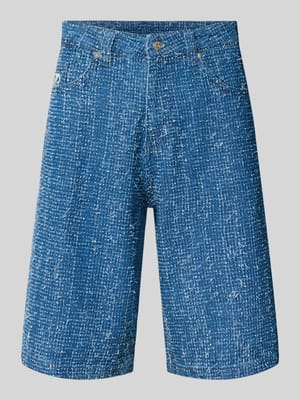 Korte jeans met structuurpatroon en steekzakken Shop The Look MANNEQUINE