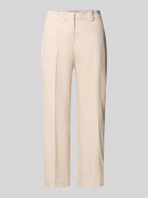 straight fit stoffen broek van linnenmix Shop The Look MANNEQUINE