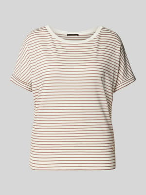 T-Shirt mit geripptem Rundhalsausschnitt Shop The Look MANNEQUINE