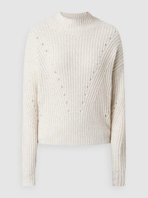 Sweter z dzianiny z fakturowanym wzorem model ‘NAPS’ Shop The Look MANNEQUINE