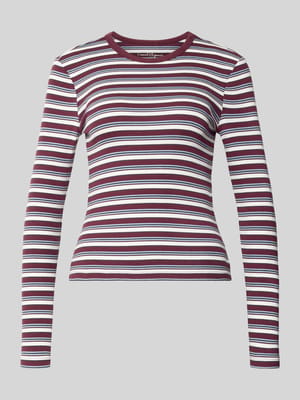 bluzka z długim rękawem o kroju regular fit z mieszanki bawełny model 'VAL' Shop The Look MANNEQUINE