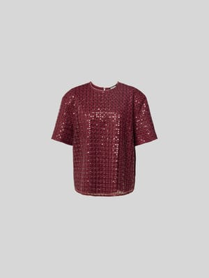 T-Shirt mit Paillettenbesatz Shop The Look MANNEQUINE