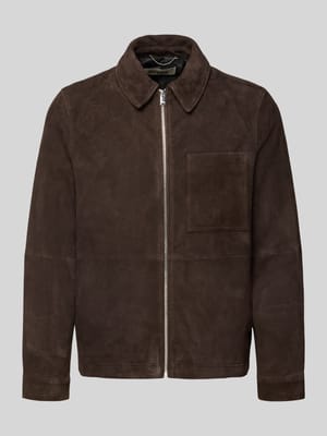 Lederjacke mit Reißverschluss Modell 'JERSON' Shop The Look MANNEQUINE