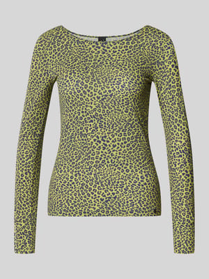 Longsleeve im Allover-Look mit Rundhalsausschnitt Shop The Look MANNEQUINE