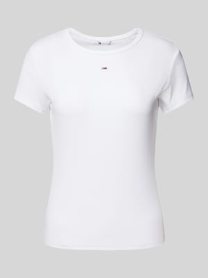 T-shirt o kroju slim fit z wyhaftowanym logo Shop The Look MANNEQUINE