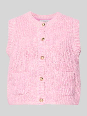 Strickweste Melange Effekt mit Schmuckknopf Shop The Look MANNEQUINE