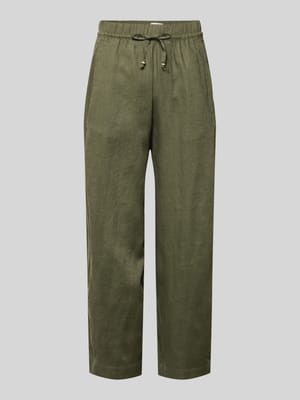 Leinenhose in verkürzter Passform mit elastischem Bund Shop The Look MANNEQUINE