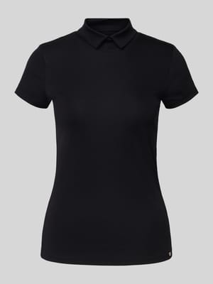 T-shirt z mieszanki bawełny i elastanu z golfem Shop The Look MANNEQUINE