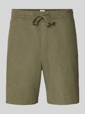 Leinenshorts mit elastischem Bund Shop The Look MANNEQUINE