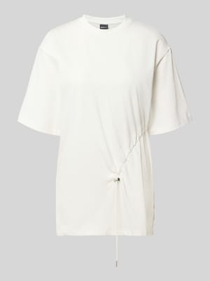 Lang shirt met ronde hals en tunnelkoord Shop The Look MANNEQUINE