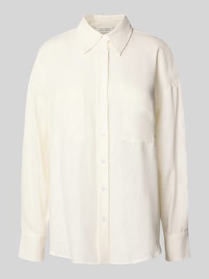 Slim Fit Leinenbluse mit Hemdblusenkragen Modell 'SHIRIN' Shop The Look MANNEQUINE