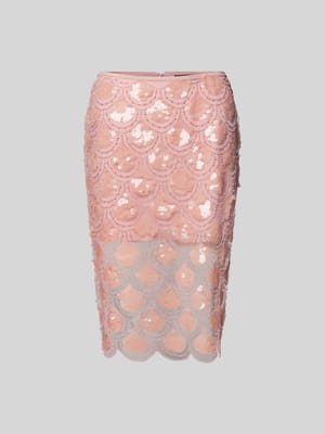 Knielanger Rock mit Paillettenbesatz Shop The Look MANNEQUINE