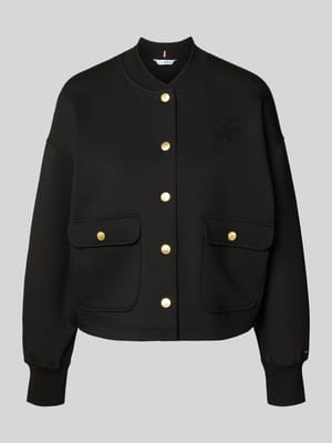 Regular Fit Bomberjacke aus Baumwoll-Mix Modell 'GOLD BUTTON BOMBER' Shop The Look MANNEQUINE