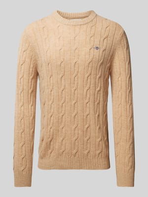 Strickpullover mit Zopfmuster Shop The Look MANNEQUINE