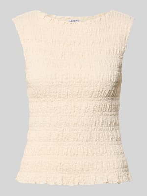 Top mit Smok-Details und Rundhalsausschnitt Shop The Look MANNEQUINE