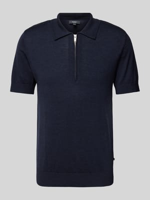 Slim Fit Poloshirt mit Reißverschluss Modell 'Polo Knit' Shop The Look MANNEQUINE