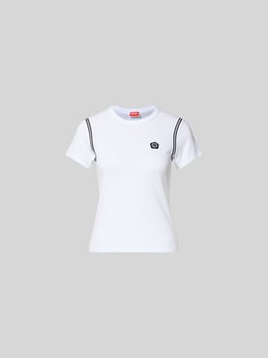 Slim Fit T-Shirt aus reiner Baumwolle Shop The Look MANNEQUINE
