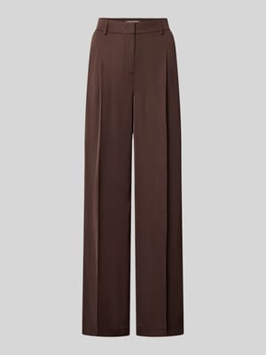 Spodnie z szerokimi nogawkami z zakładkami w pasie z kieszeniami z tyłu Shop The Look MANNEQUINE