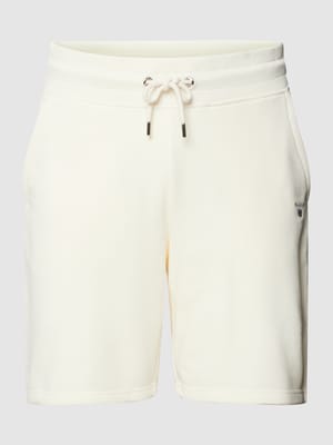 Sweatshorts met labelstitching Shop The Look MANNEQUINE
