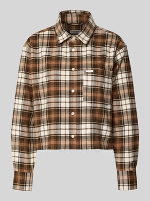 Bluzka koszulowa o kroju regular fit z naszywką z logo model ‘Boxy’ Shop The Look MANNEQUINE