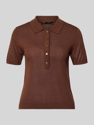 Strickshirt mit Polokragen und kurzer Knopfleiste Modell 'TENCYP' Shop The Look MANNEQUINE