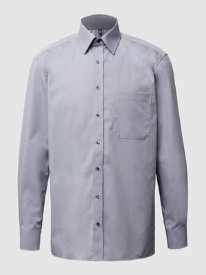 Comfort fit zakelijk overhemd met fijne geweven structuur Shop The Look MANNEQUINE