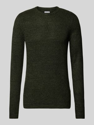 Sweter z dzianiny z okrągłym dekoltem model ‘LEWIS’ Shop The Look MANNEQUINE