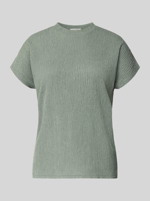 T-shirt ze strukturalnym wzorem i okrągłym dekoltem Shop The Look MANNEQUINE