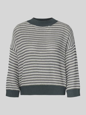 Gebreide pullover met ribboorden, model 'Peipina' Shop The Look MANNEQUINE