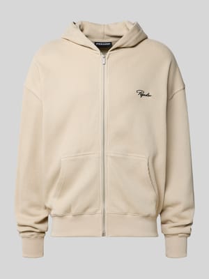 Oversized Sweatjacke mit Kapuze und Logo-Stitching Shop The Look MANNEQUINE