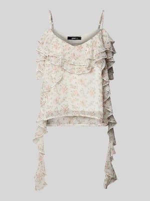 Regular Fit Blusentop mit Volants Shop The Look MANNEQUINE