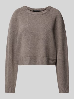 Cropped Strickpullover mit Rundhalsausschnitt Shop The Look MANNEQUINE