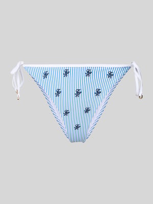 Figi bikini z seersuckeru z wiązanymi troczkami Shop The Look MANNEQUINE