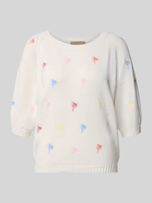 Pullover mit Raglanärmeln und Motiv-Stitching Shop The Look MANNEQUINE