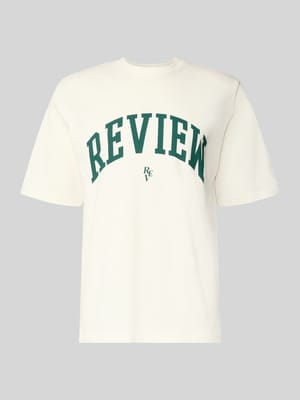 t-shirt z nadrukiem z logo i okrągłym dekoltem Shop The Look MANNEQUINE