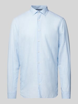 Zakelijk overhemd in effen design van een mix van linnen en katoen Shop The Look MANNEQUINE