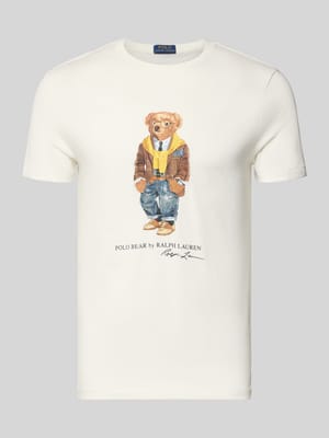 T-Shirt mit Label-Print Shop The Look MANNEQUINE