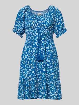 Minikleid aus Viskose mit Kordelzug und Quasten Shop The Look MANNEQUINE
