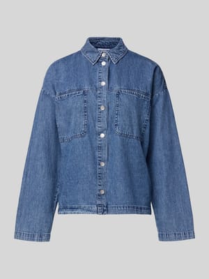 Oversized Hemdbluse in Denim-Optik Modell 'Enza' Shop The Look MANNEQUINE