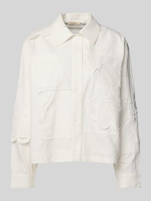 Relaxed Fit Bluse mit Lochstickerei Modell 'Elements' Shop The Look MANNEQUINE
