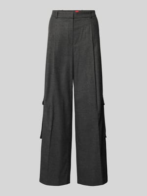 Wide leg pantalon met bandplooien, model 'Herota' Shop The Look MANNEQUINE