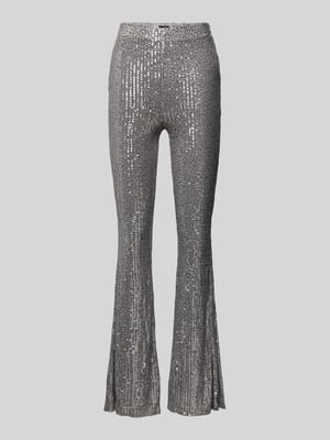 Slim fit bell bottom met pailletten Shop The Look MANNEQUINE