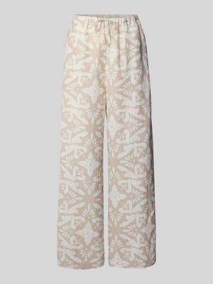 Straight leg linnen broek met steekzakken Shop The Look MANNEQUINE