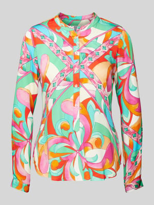 Blouse van viscose met all-over motief Shop The Look MANNEQUINE