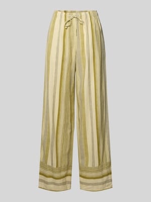 Broek van mix van linnen en viscose met elastische band model 'POLLY' Shop The Look MANNEQUINE