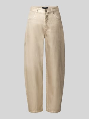 straight fit jeans van katoenmix met glanzende look Shop The Look MANNEQUINE