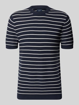 Gebreid T-shirt met geribde ronde hals Shop The Look MANNEQUINE