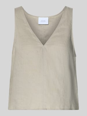 Blusentop aus Leinen mit V-Ausschnitt curated by Anna Schürrle Shop The Look MANNEQUINE