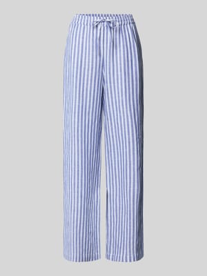 Straight Leg Leinenhose mit elastischem Bund Shop The Look MANNEQUINE